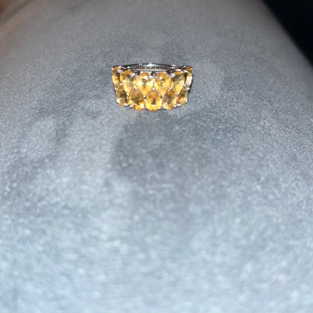 ross Simons double row citrine sterling ring new sz 7